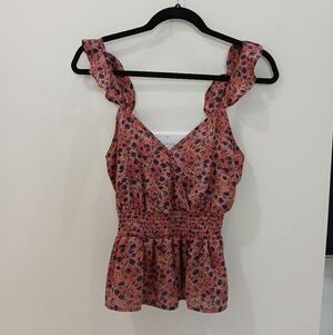 Summer floral print size small tank top